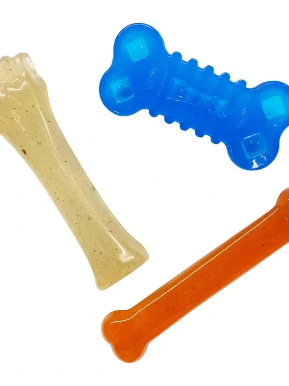 Nylabone Fun & Flexi Dog Toys 3 Count for Light to Mederate Chewers 3 Flavors